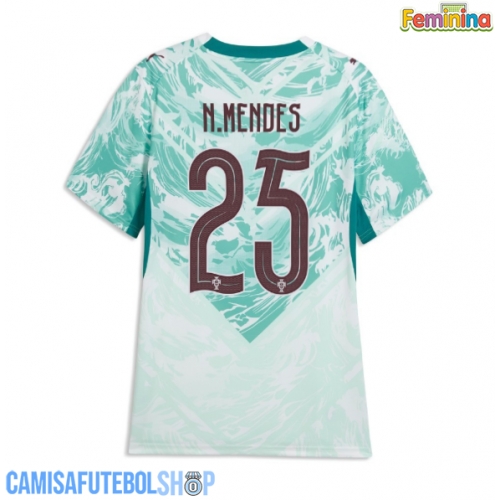 Camisa de time de futebol Portugal Nuno Mendes #25 Replicas 2º Equipamento Feminina Mundo 2026 Manga Curta